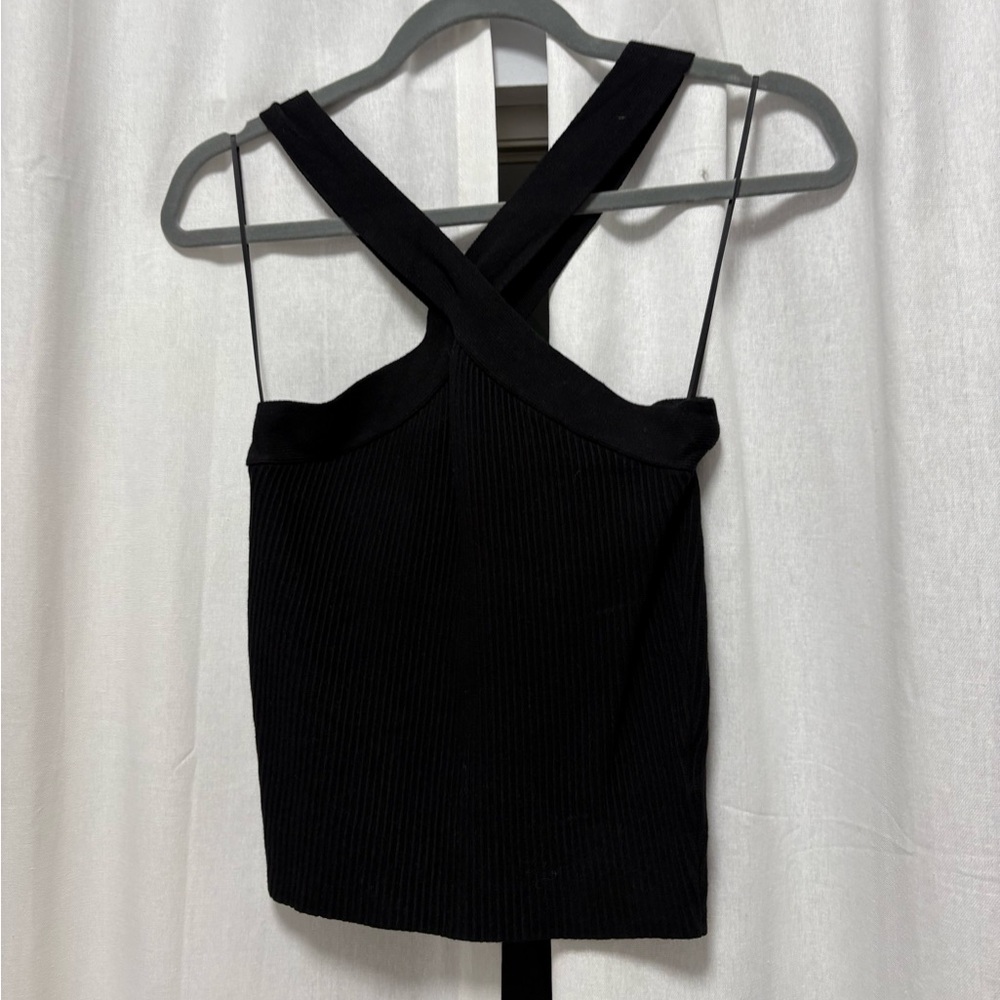House of Harlow 1960 Black Ribbed Camisole